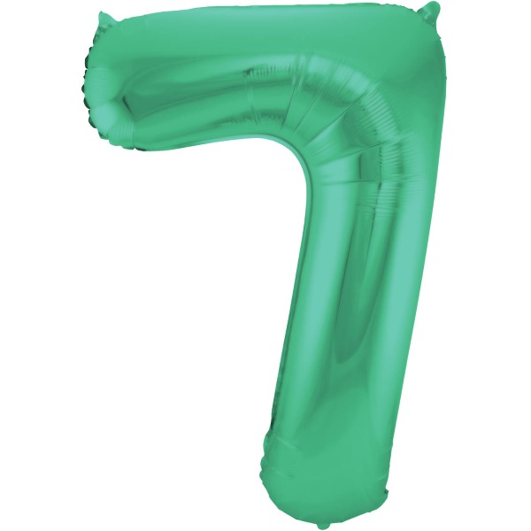 Groene Metallic Mat Folieballon Cijfer 7
